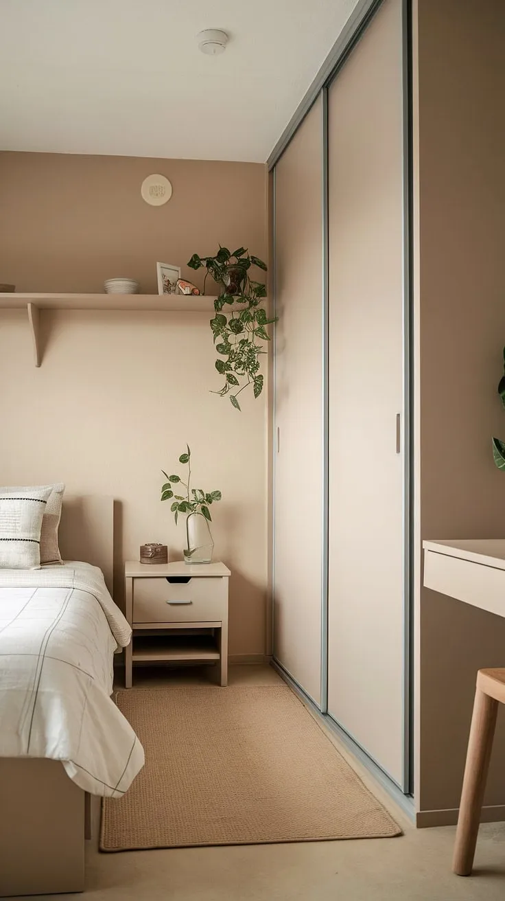 Small space bedroom designs don't have to compromise style. This single bedroom apartment showcases clever small bedroom storage ideas and narrow bedroom ideas, proving that even a single bedroom apartment can feel spacious and serene.