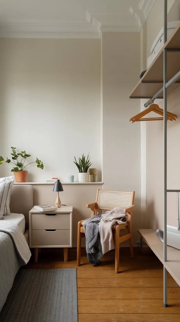 Small space living, big style. This single bedroom apartment showcases ingenious small bedroom storage ideas and small bedroom organization, proving that even narrow bedroom ideas can be both stylish and practical. Learn how to maximize small bedroom space with minimalist bedroom designs.