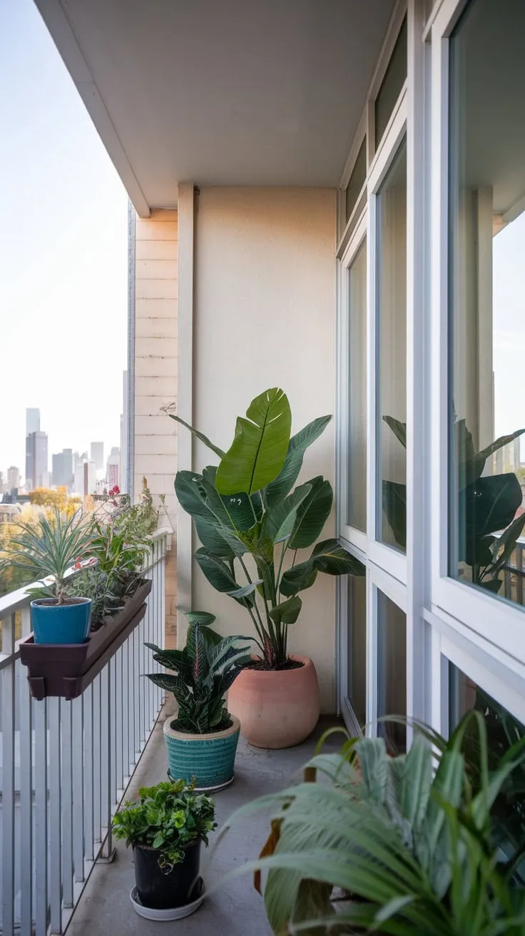 From your balcony, lush greenery and a breathtaking cityscape unfold under a gentle light