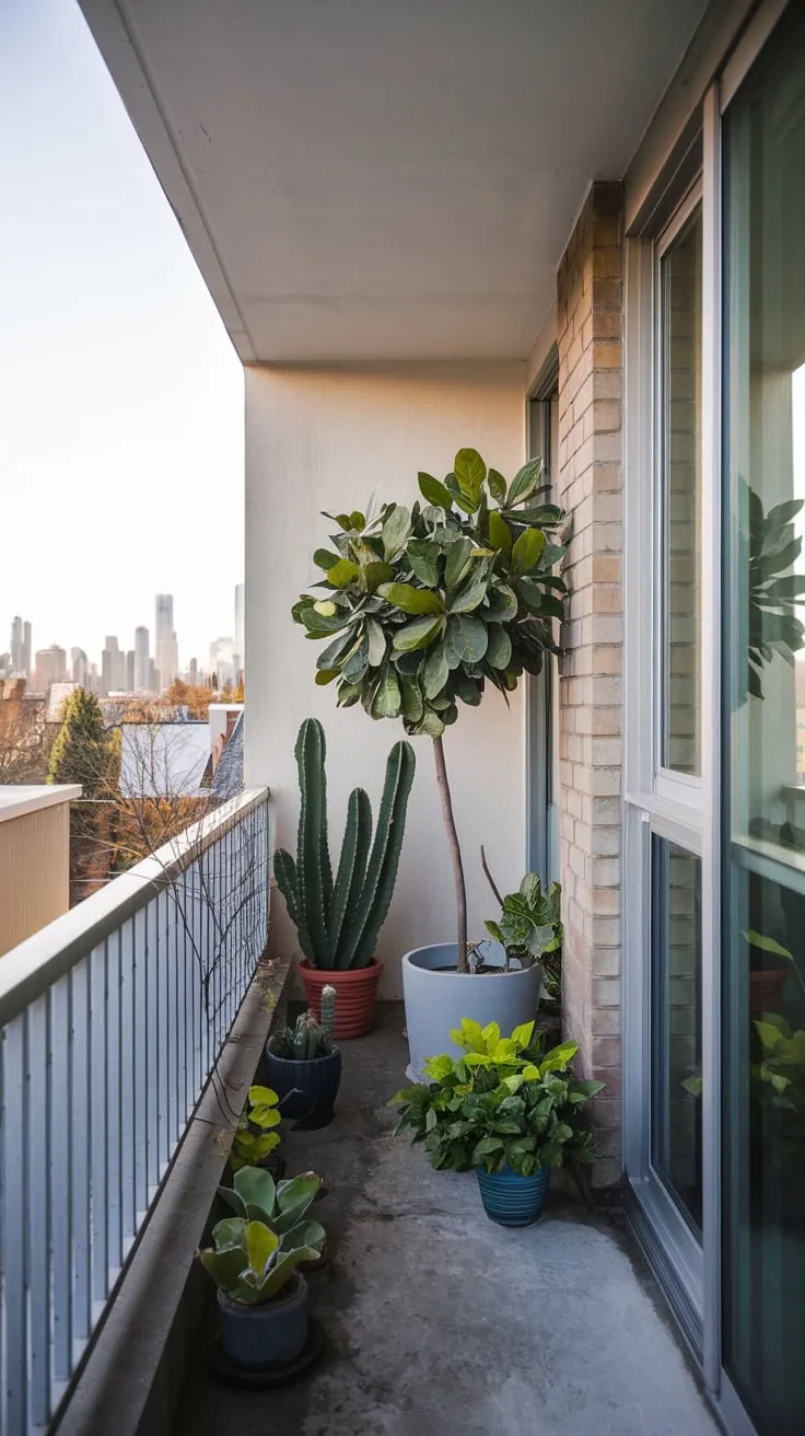 Isn't this modern balcony oasis with city skyline views the perfect retreat for your green thumb?