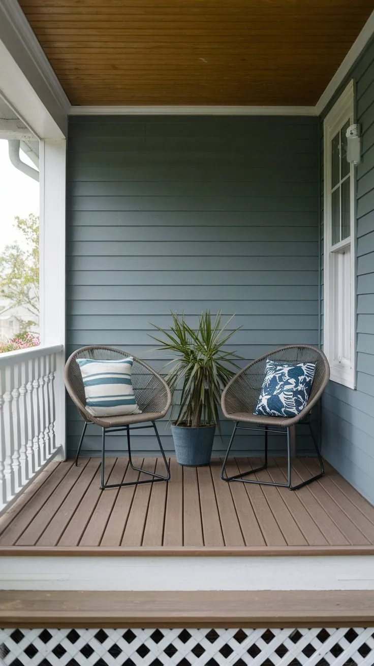 Charming Small Back Porch with Cozy Seating