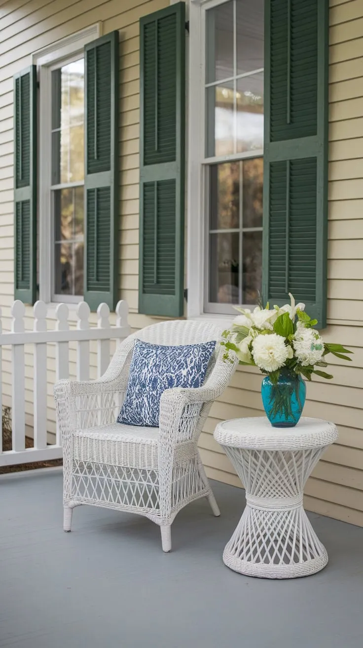 Cozy Small Back Porch with Budget-Friendly Decor