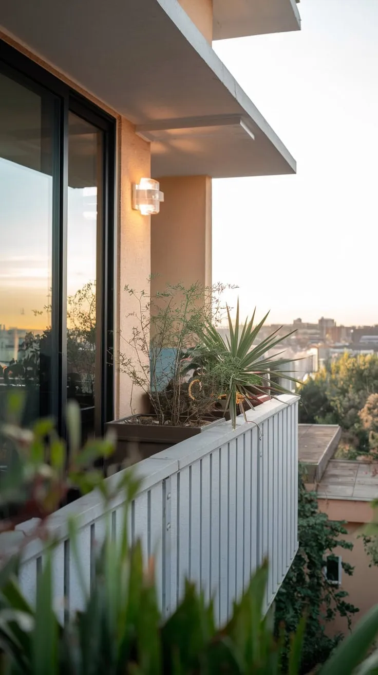 Embrace the tranquility of your modern retreat, with a high balcony that offers stunning vistas and a touch of nature