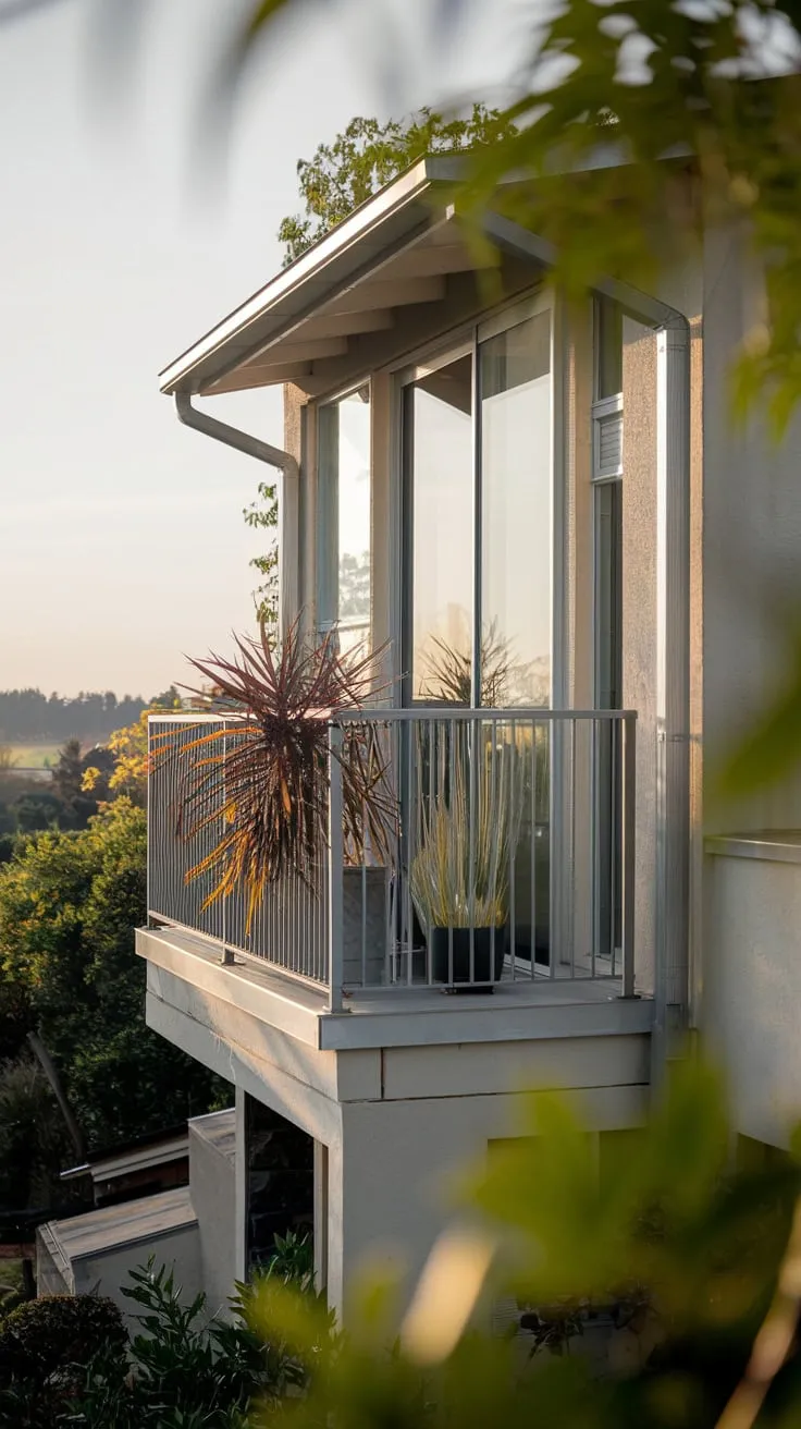 Can you imagine unwinding on this charming balcony surrounded by lush plants and soft lighting?