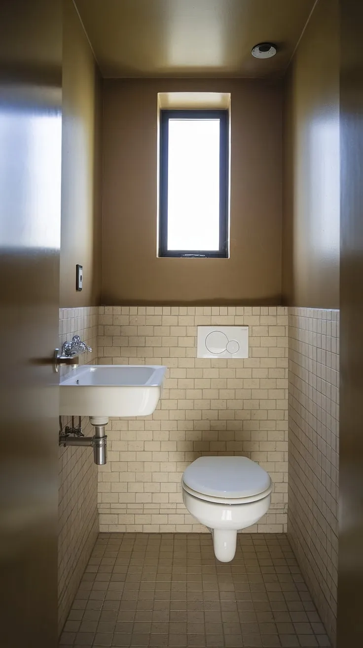 Maximize space and style in your small bathroom. This small bathroom interior demonstrates how effective bathroom design can be, even in a compact powder bathroom.