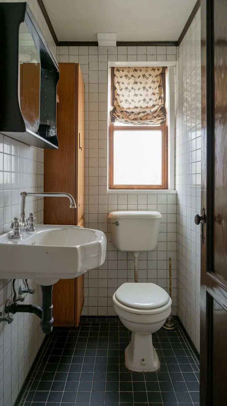 Classic charm in a compact space: this small bathroom's design maximizes style without compromising functionality. A perfect example of small bathroom renovations done right.