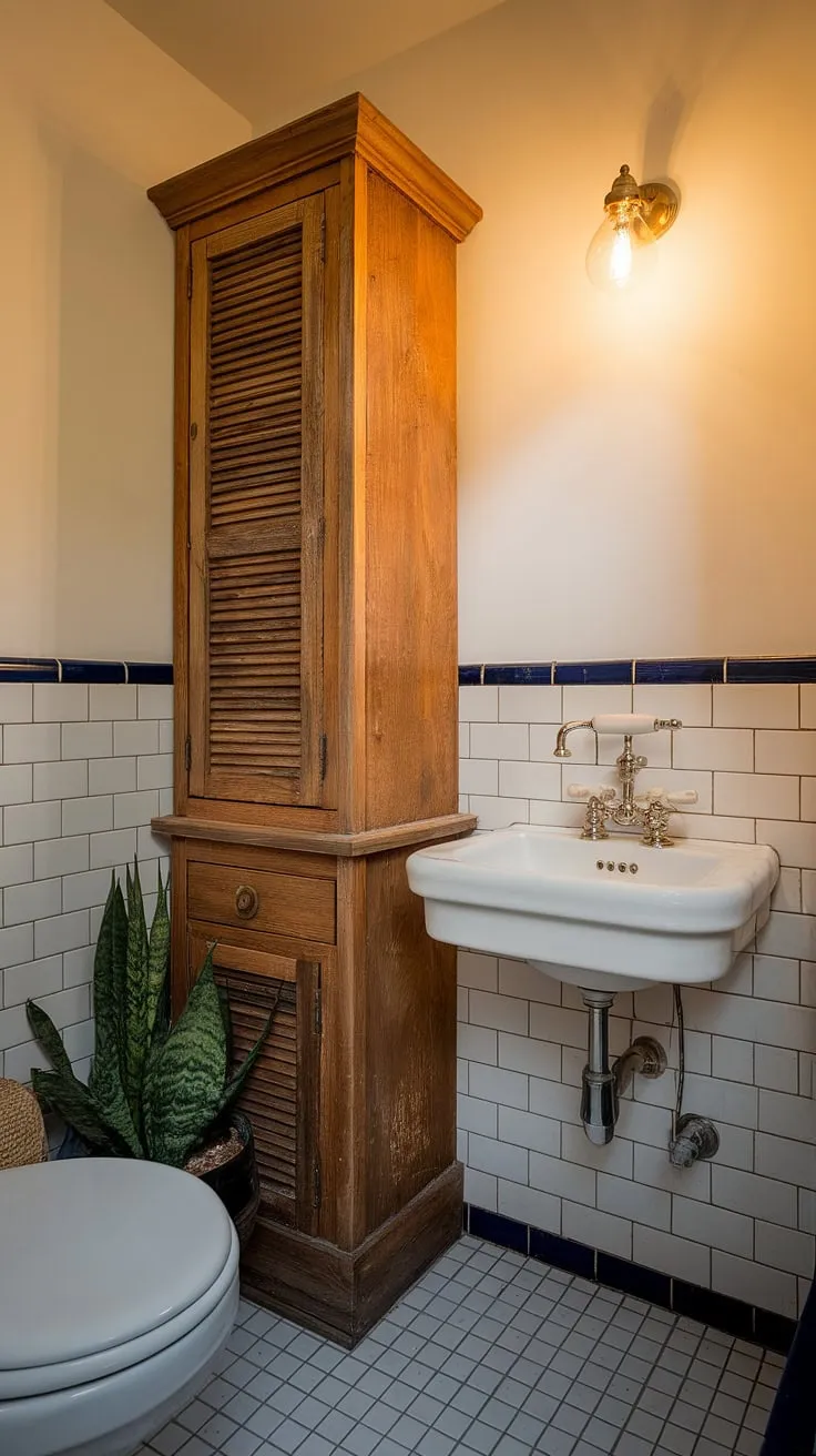 Small bathroom renovations don't have to compromise style. This small bathroom interior proves that even a small powder bathroom can boast stunning bathroom design.