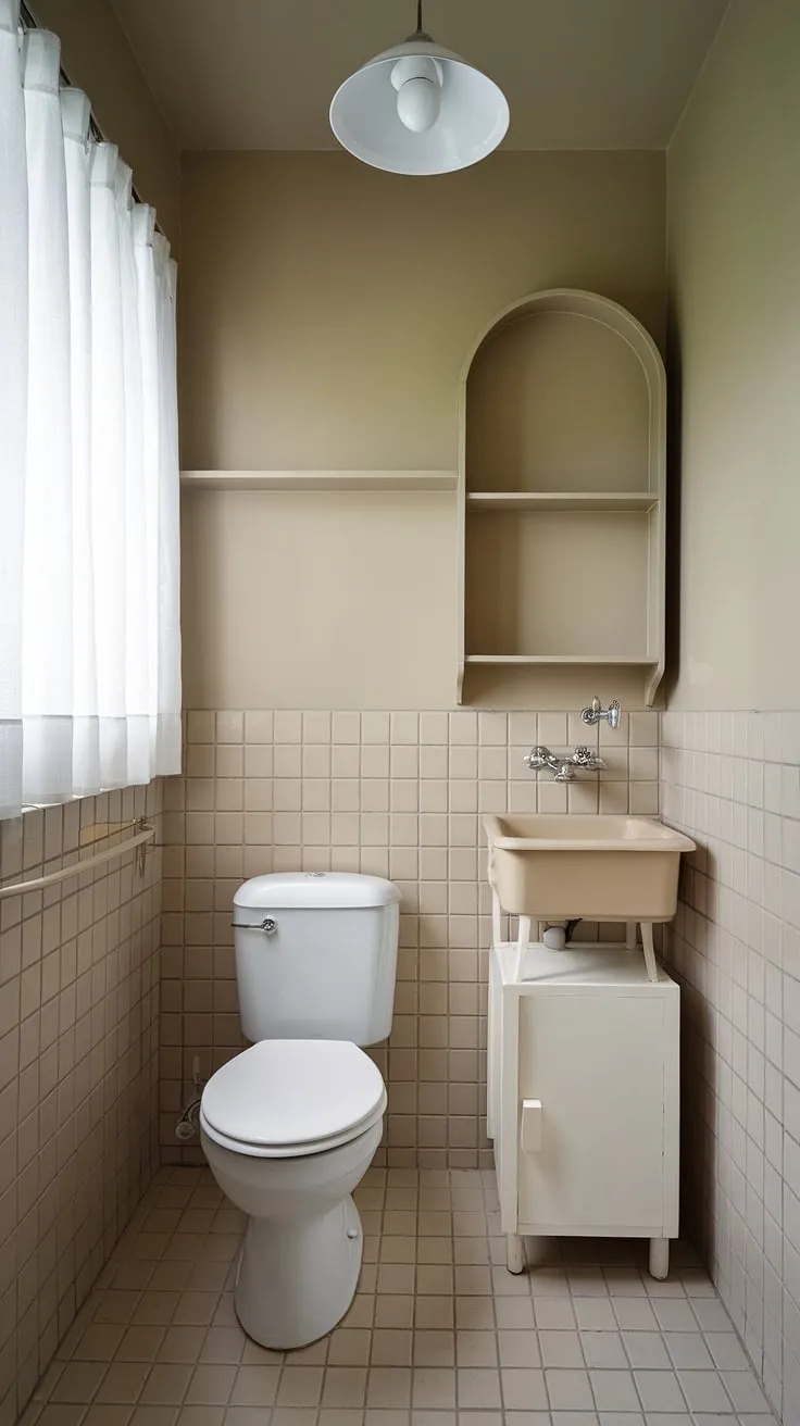 Small bathroom renovations don't have to compromise on charm. This small bathroom interior showcases how a well-planned bathroom layout can create a luxurious small powder bathroom.
