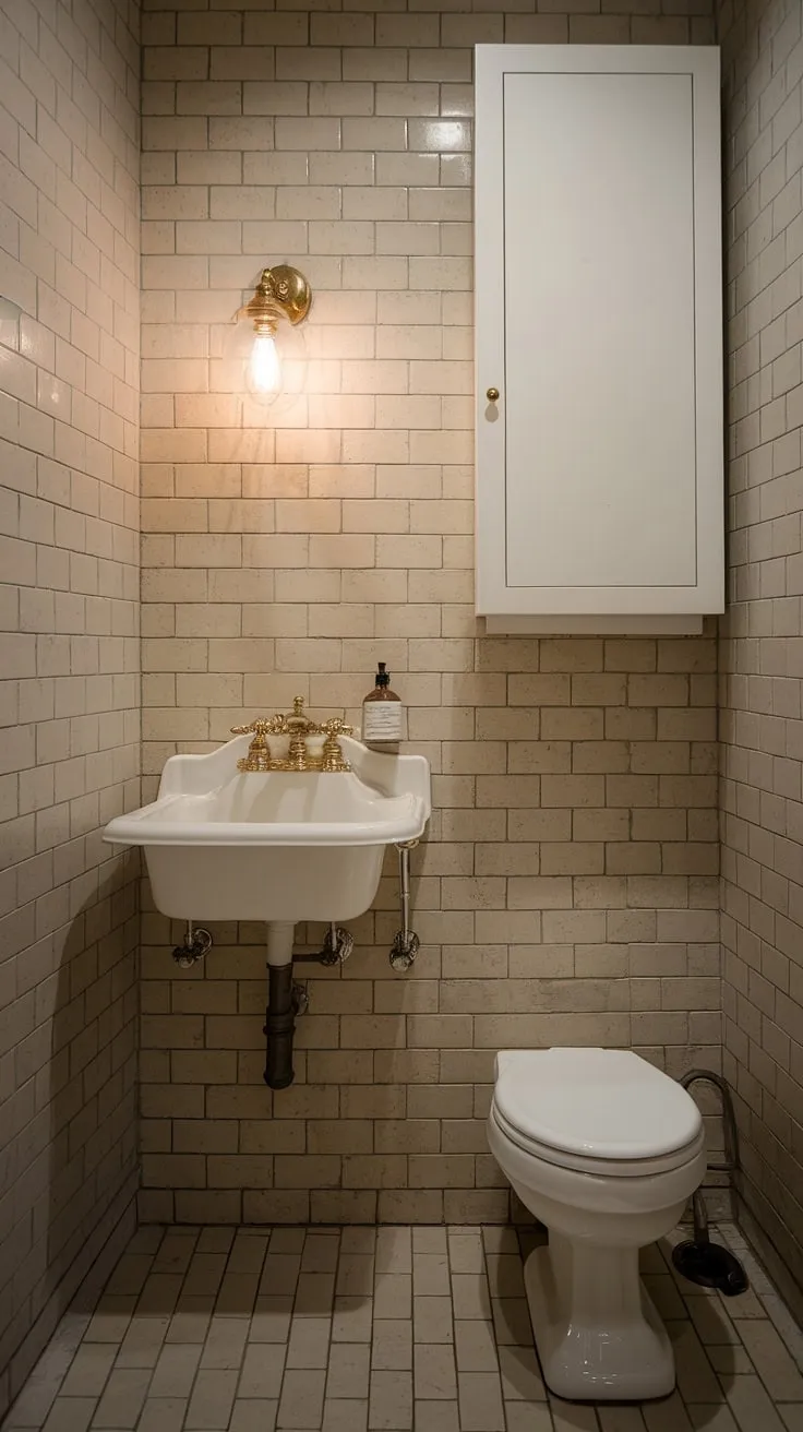 Small bathroom, big impact. This small powder bathroom showcases how thoughtful bathroom design can transform a small bathroom interior. Note the efficient bathroom layout and the elegant small bathroom renovations.