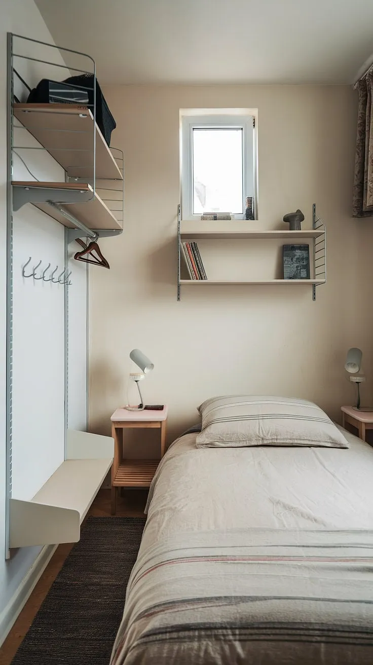 This small double bedroom layout proves that even limited square footage can be transformed into a haven. Explore these small bedroom decoration ideas and space-saving storage for small bedrooms, including over bed storage ideas and wall storage ideas for small bedrooms, to create your dream retreat.