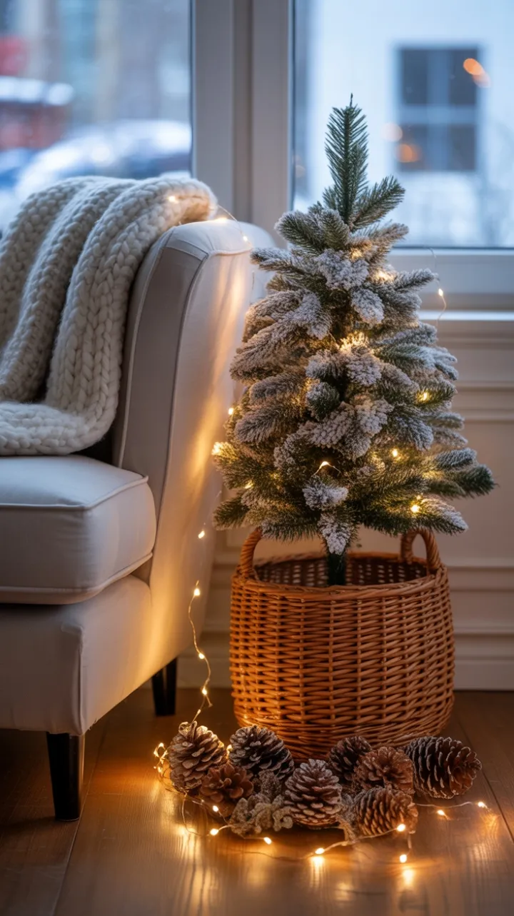 Frosted Pines and Warm Lights