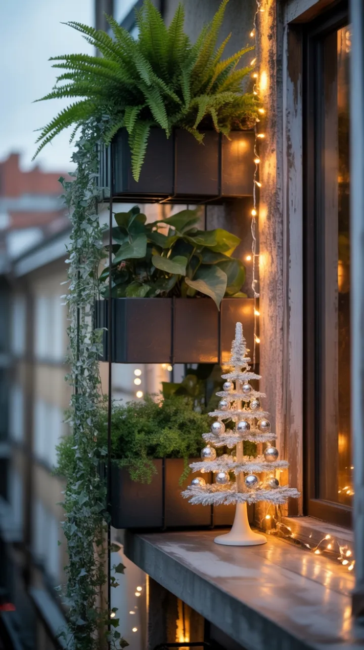 Twinkling Holiday Balcony Garden