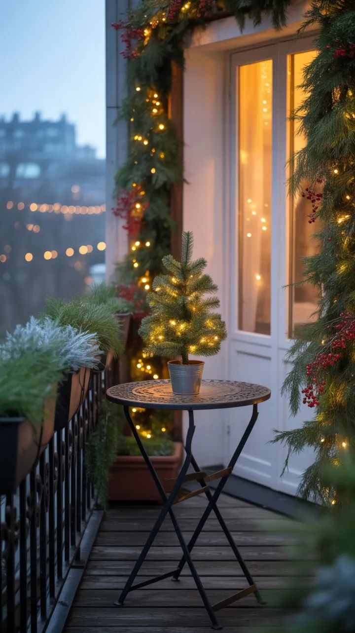 Twinkling Winter Balcony Retreat