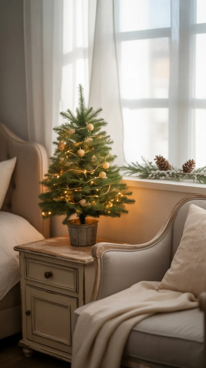 Miniature Holiday Haven Draped in Soft Light