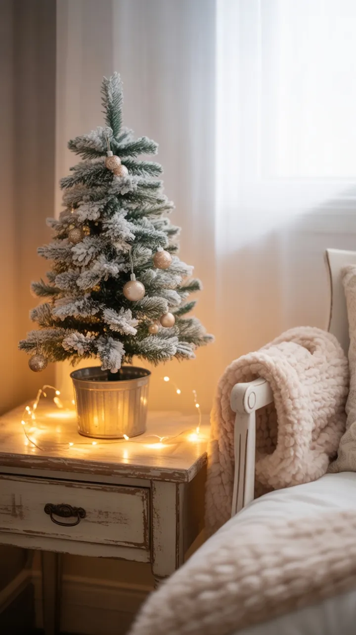 Flocked Mini Tree Cozy Corner