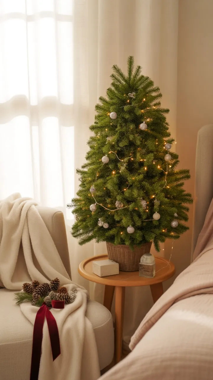 Minimalist Christmas Nook in Warm Light