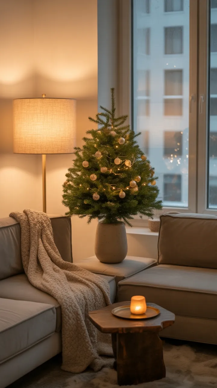 Minimalist Holiday Warmth in a Cozy City Apartment