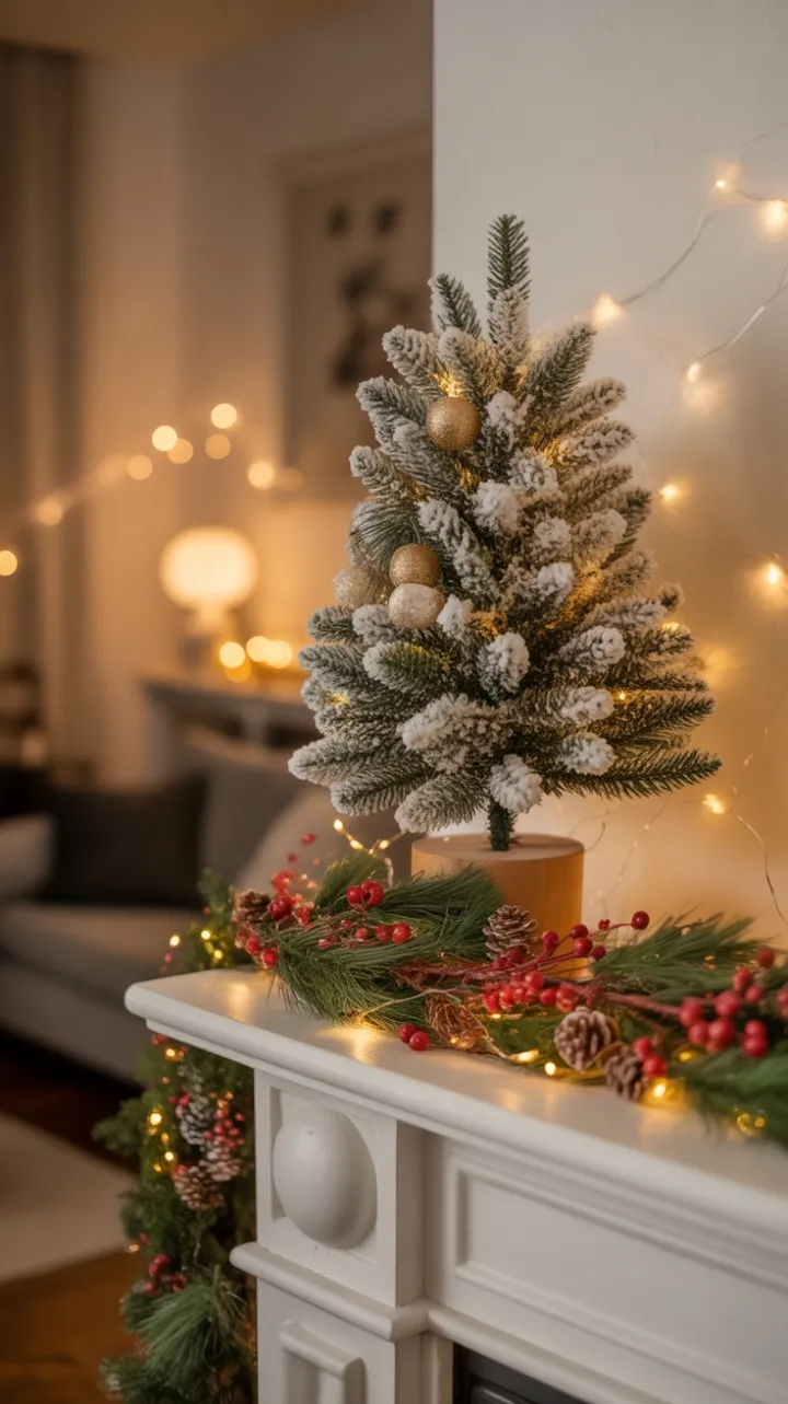 Miniature Evergreen and Golden Hearth Glow