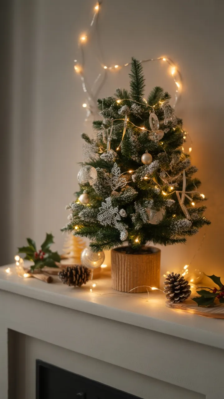 Minimalist Holiday Hearth in Silver and Gold