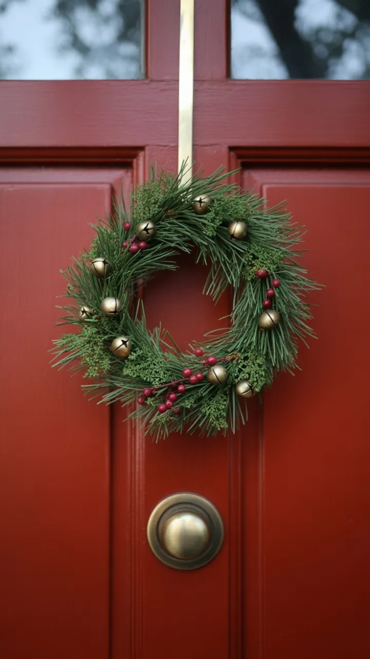 Crimson Welcome Adorned in Pine and Brass