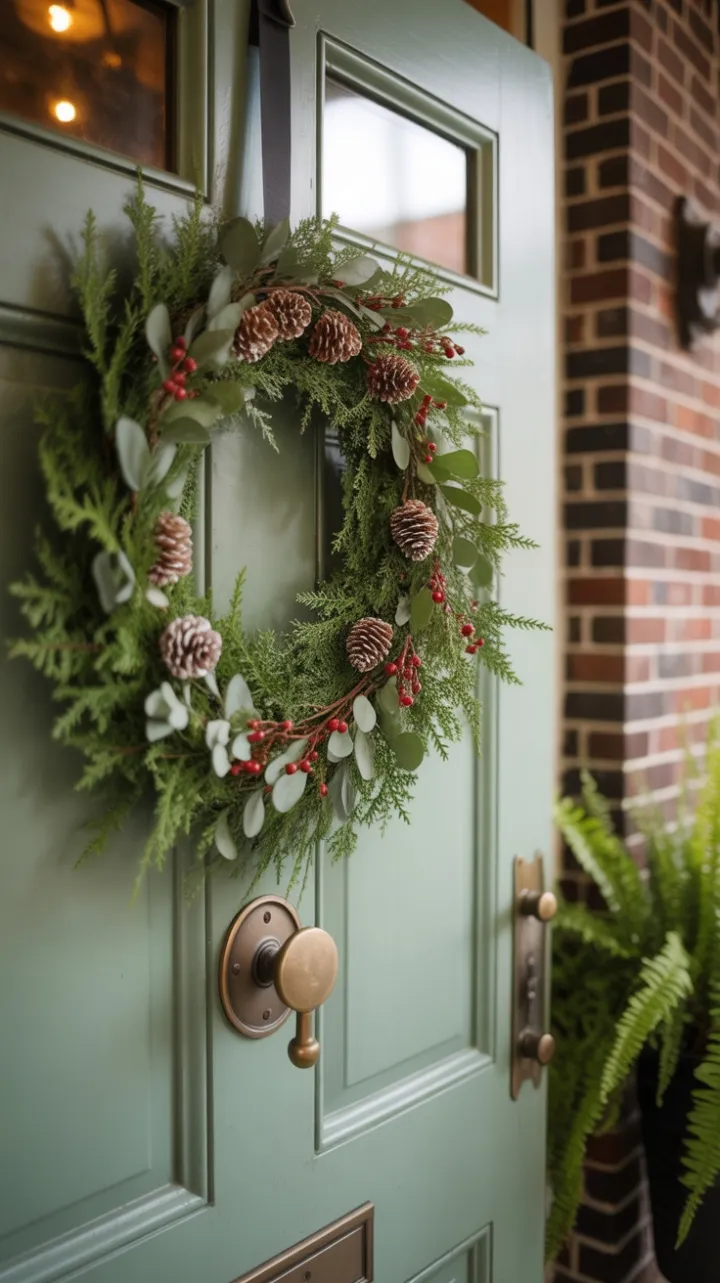Evergreen Welcome on a Sage Door