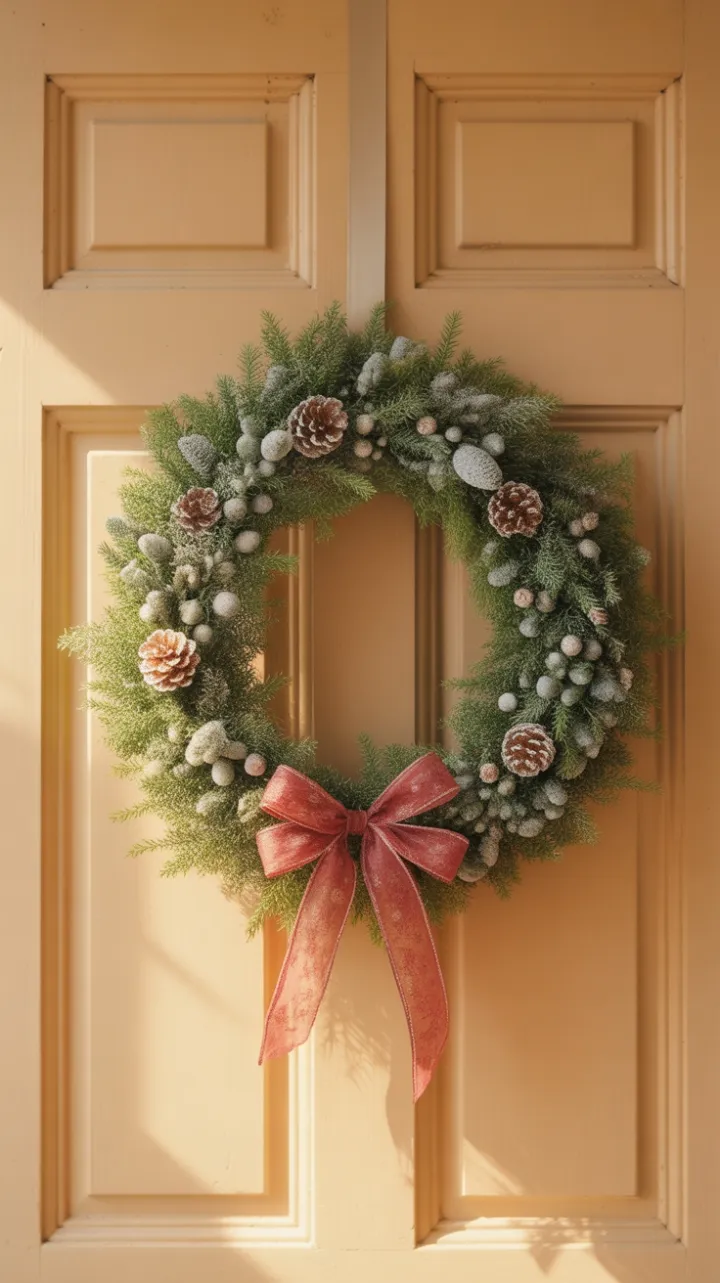 Evergreen Greeting in Cream and Wood