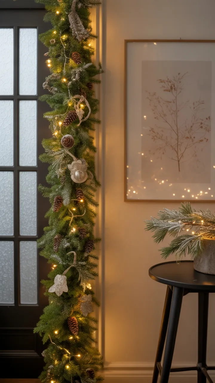 Garlanded Hallway Bathed in Winter Light