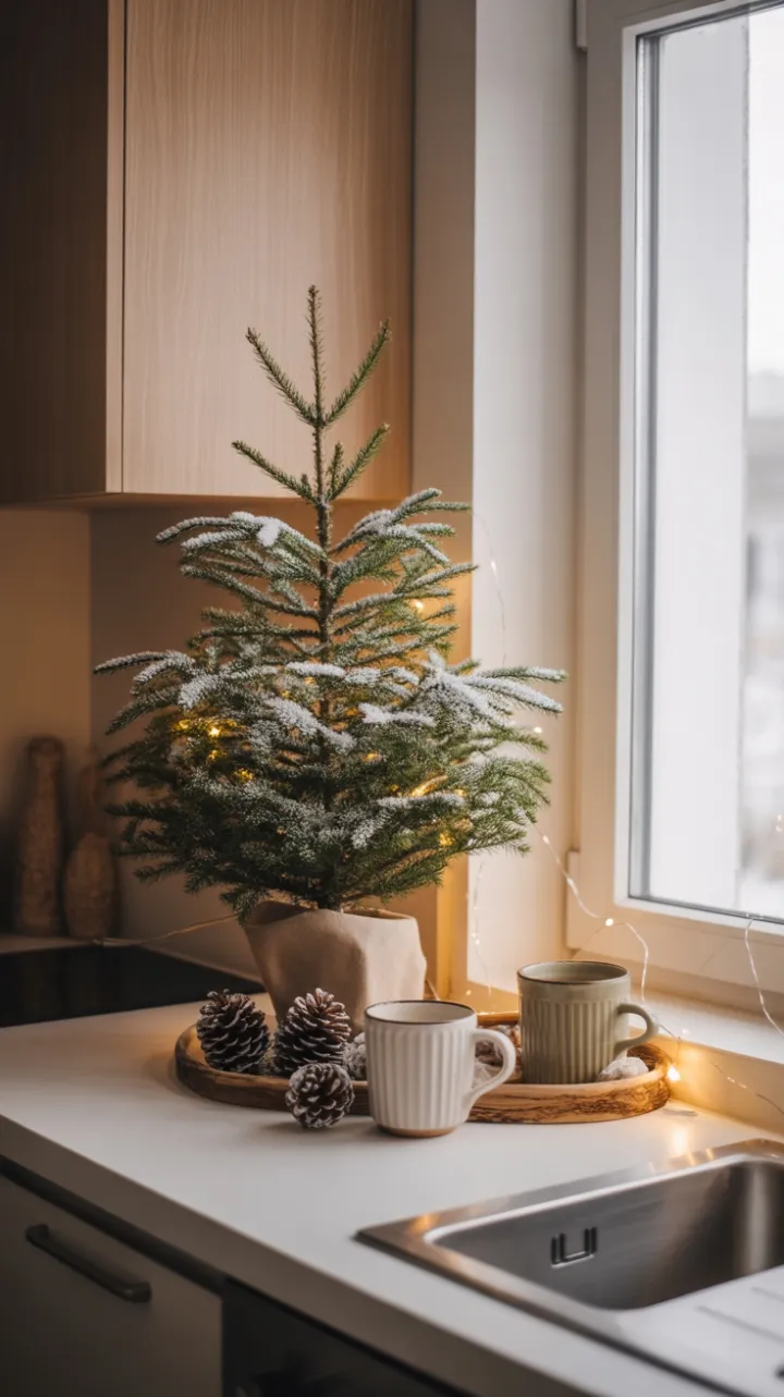 Snow-Dusted Minimalist Kitchen Nook
