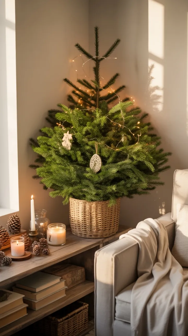 Compact Christmas Corner Bathed in Afternoon Glow