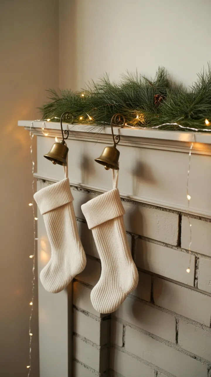 Serene Minimalist Christmas Mantel