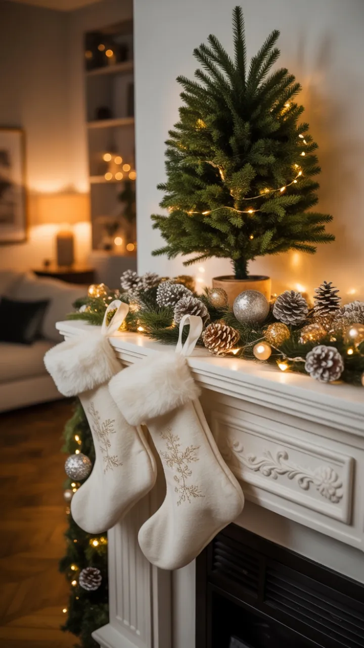 Ivory Stockings and Twinkling Pines
