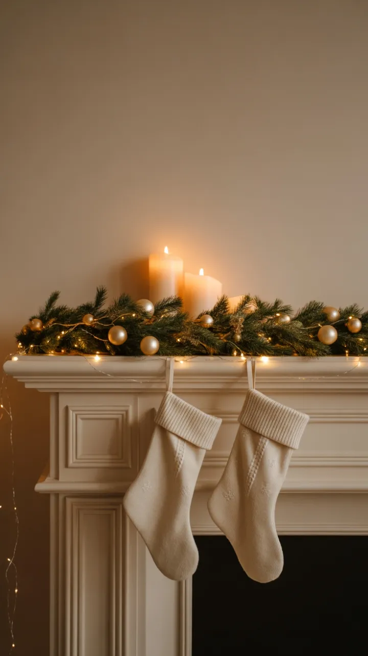 Warmth on the Mantel Holiday Elegance in Neutrals