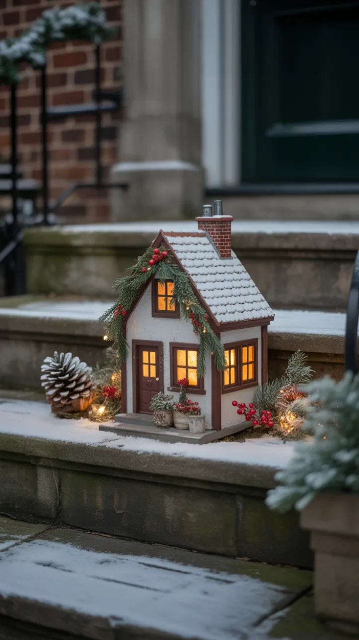 Snow-Kissed Cottage on a Festive Doorstep