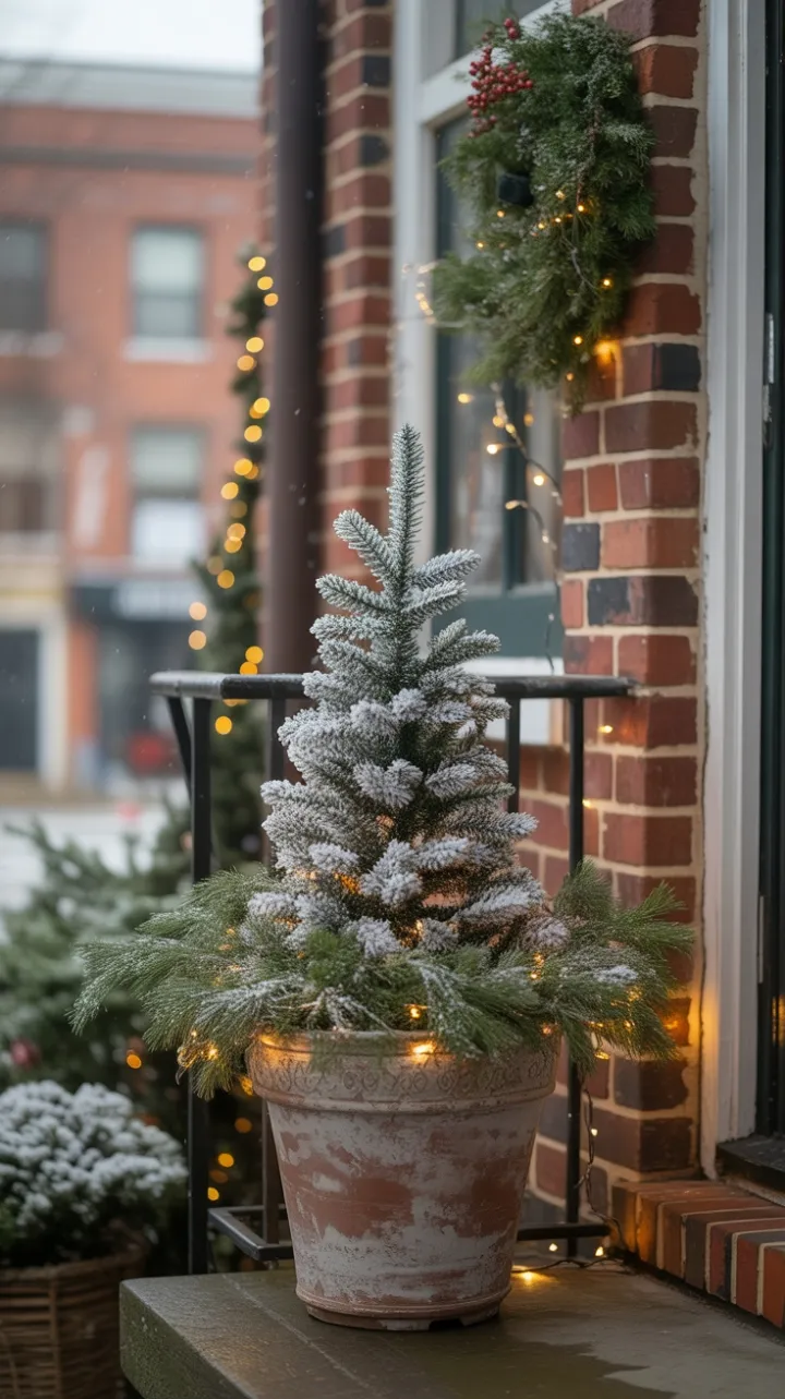 Flocked and Frosted City Porch