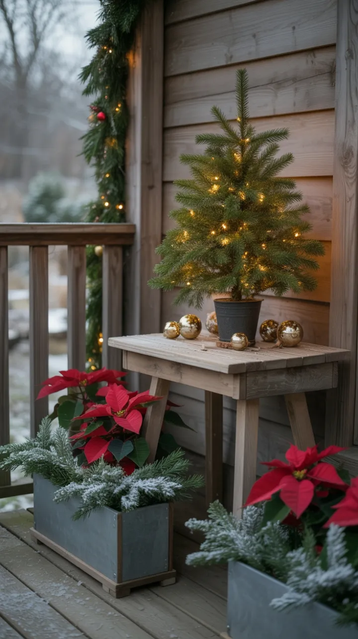 Snow-Kissed Minimalist Holiday Porch