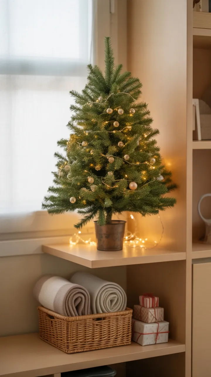 Petite Holiday Elegance on a Floating Shelf