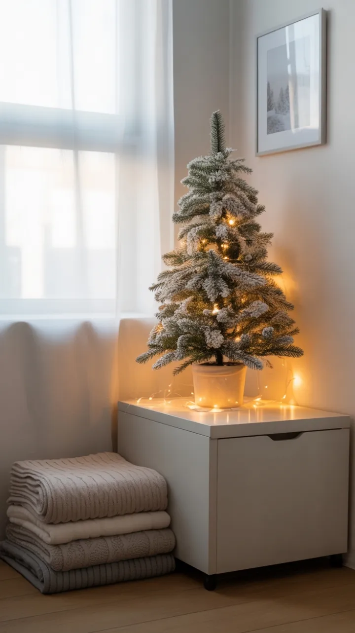 Snow-Kissed Minimalist Holiday Nook