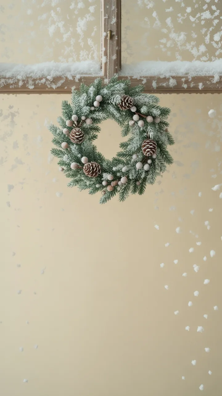 Snow-Dusted Wreath Quiet Holiday Charm