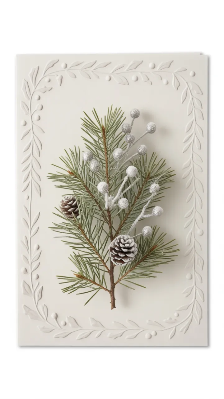 Frosted Sprig Minimalist Holiday Elegance