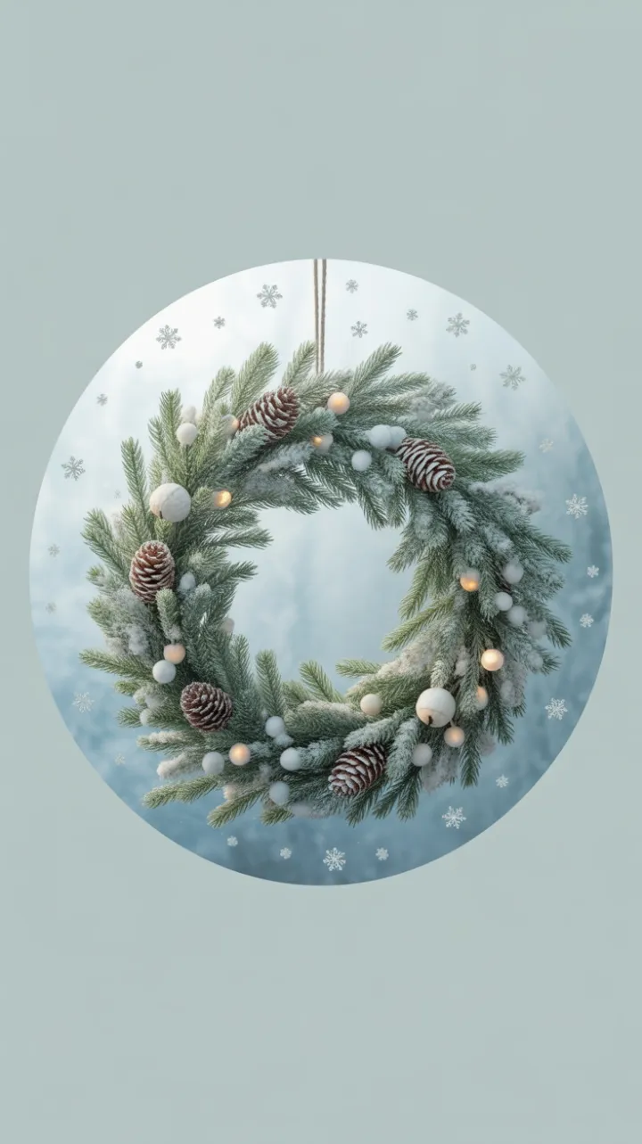 Snow‑Kissed Wreath in a Window of Warmth