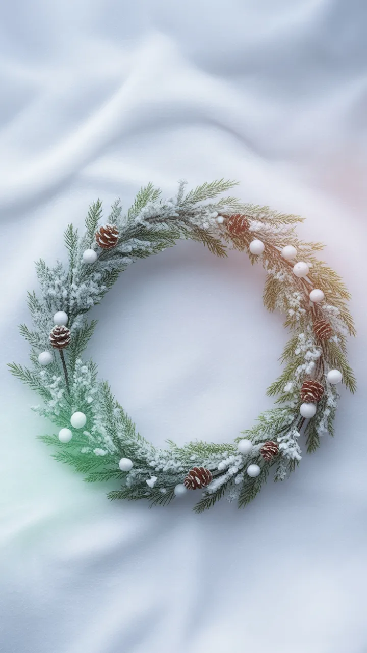 Hand‑Painted Scandinavian Wreath Quiet Holiday Elegance