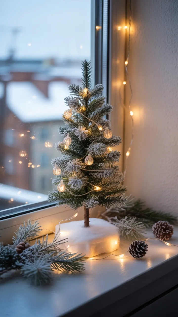 Windowsill Miniature: A Tiny Evergreen Holiday Glow