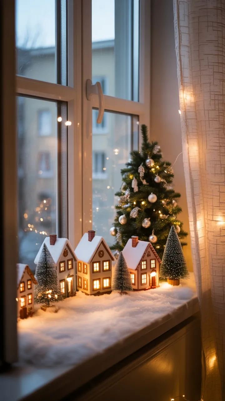 Miniature Snow Village Brings Hygge Warmth to a Cozy Window