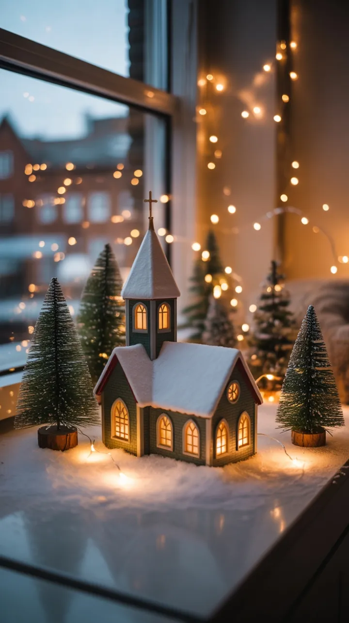 Window-Sill Wonderland A Miniature Christmas Village Glows