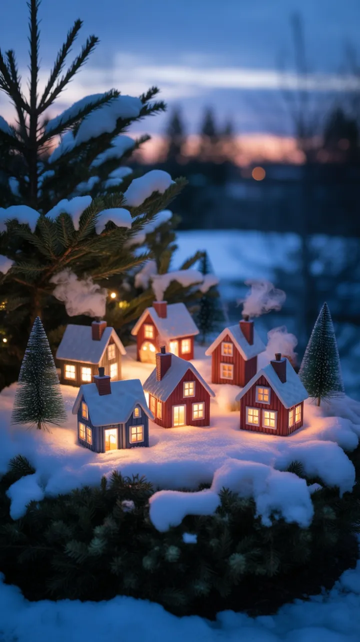 Starlit Evergreen Village