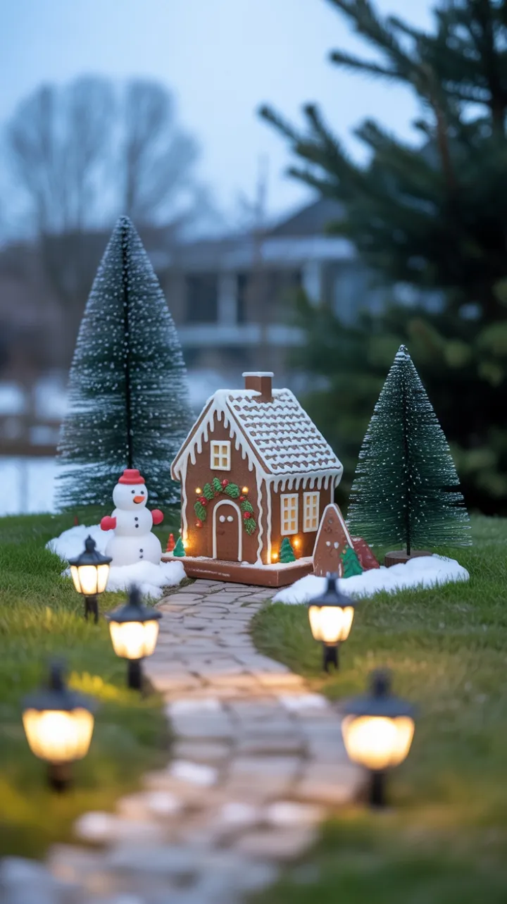 Snowlit Gingerbread Village