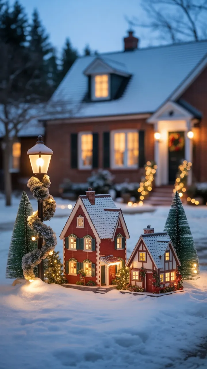 Snow-Kissed Miniature Village Glows with Timeless Holiday Charm