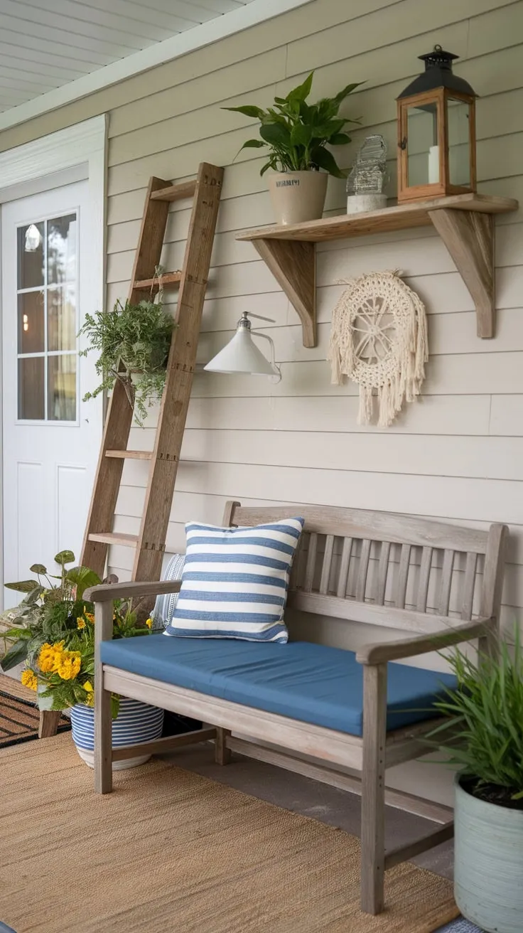 Cozy Farmhouse Vibes on a Small Front Porch