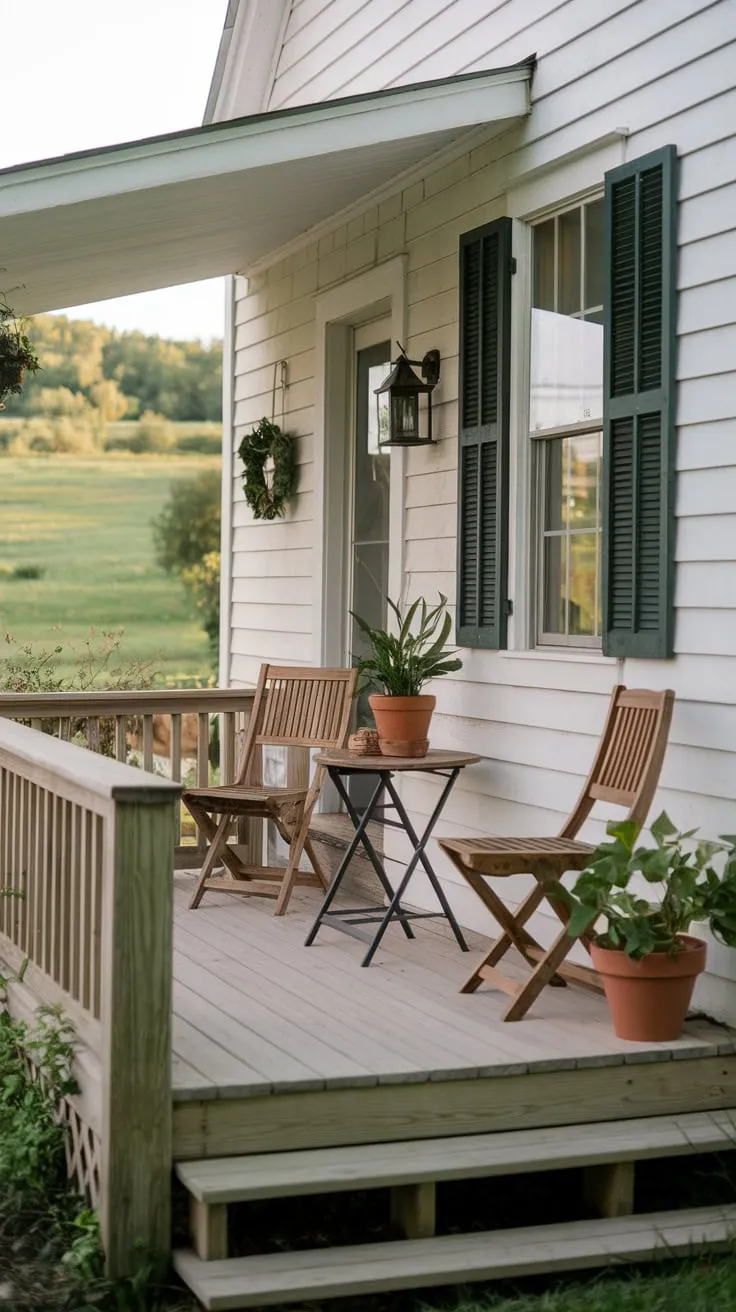 Charming Small Porch with Cozy Seating and Greenery