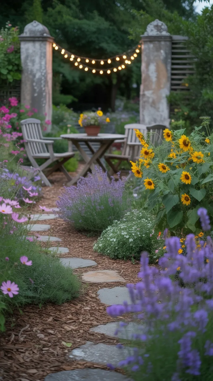 Whispers of Summer in a Lavender and Sunflower Cottage Garden